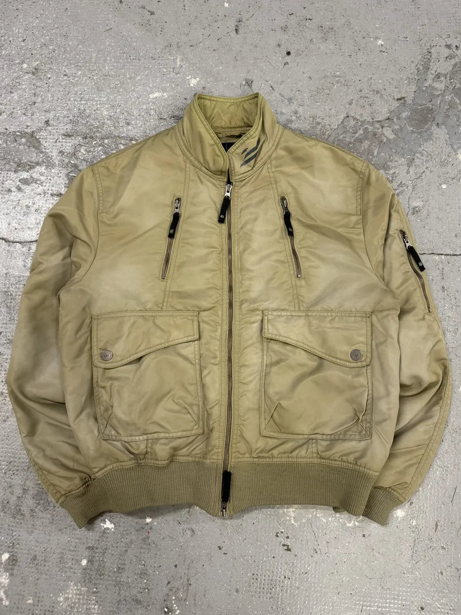 2000s Armani Utility Drift Faded Bomber Jacket AiEKEIR 1