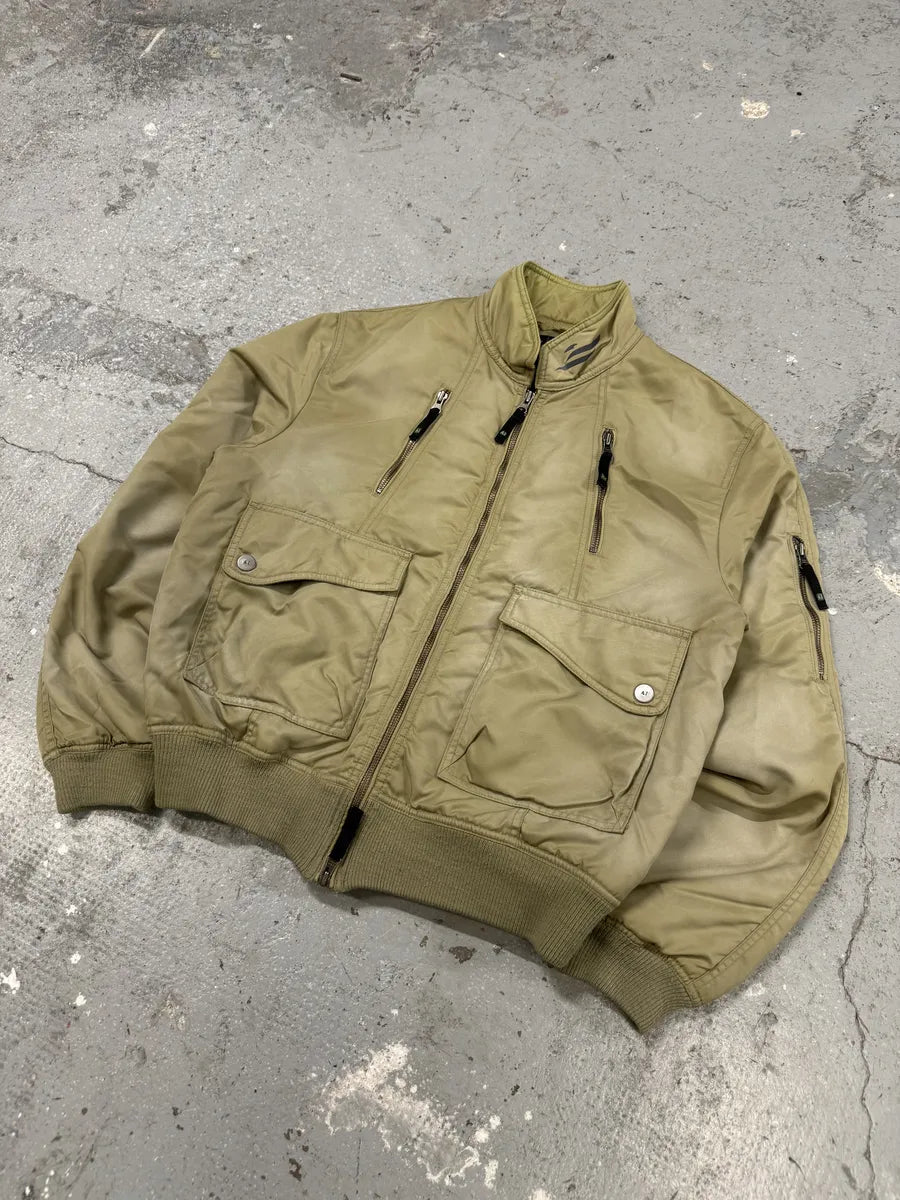 2000s Armani Utility Drift Faded Bomber Jacket AiEKEIR 11