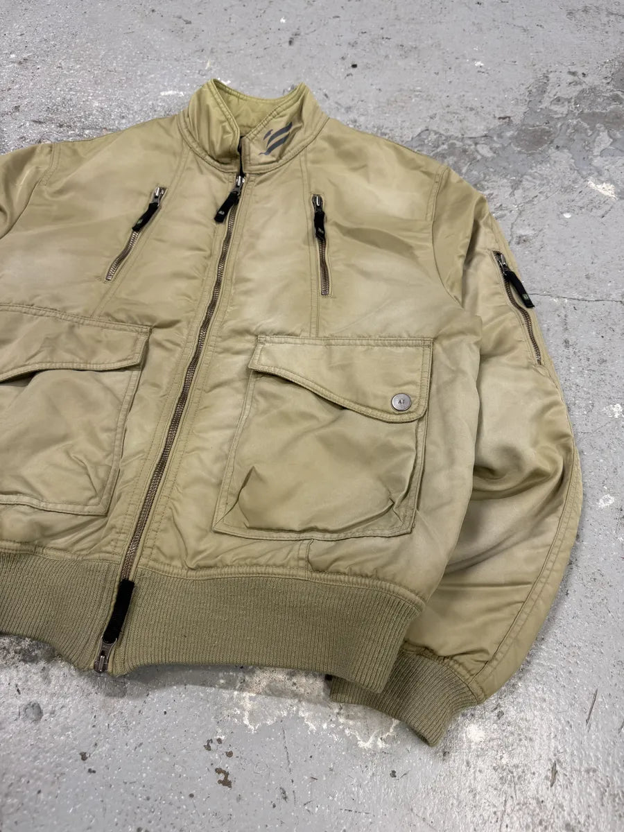 2000s Armani Utility Drift Faded Bomber Jacket AiEKEIR 4