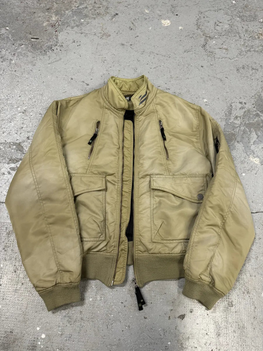 2000s Armani Utility Drift Faded Bomber Jacket AiEKEIR 9