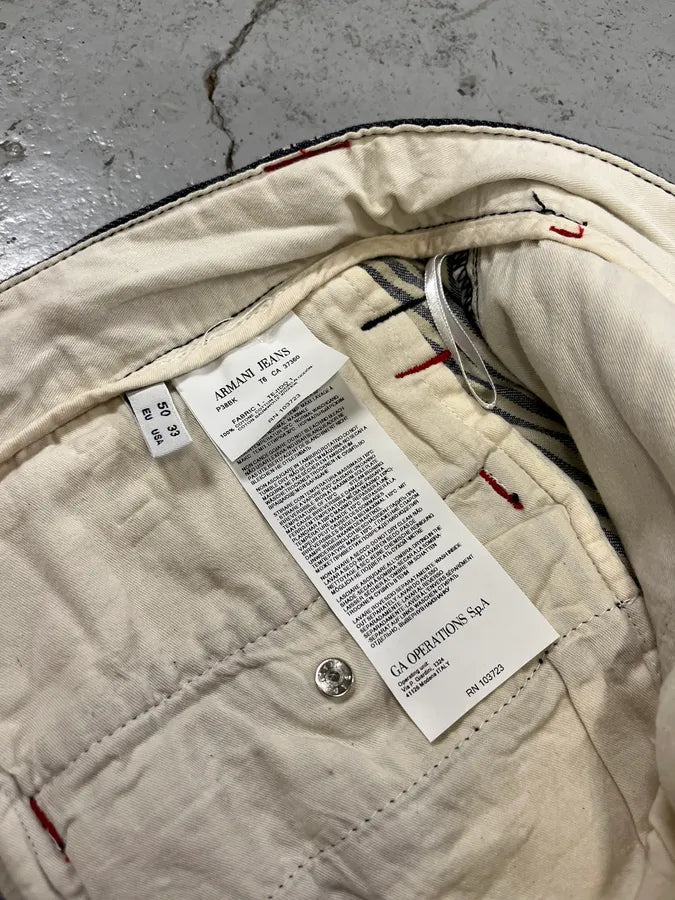 2000s Armani Vertical Stripes White & Navy Pants mJDcIuu 10