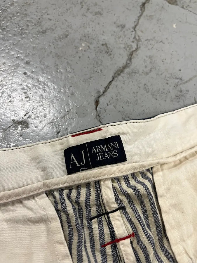2000s Armani Vertical Stripes White & Navy Pants mJDcIuu 9