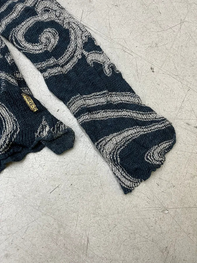 2000s Armani Wavy Smoke Navy Abstract Sweater PKBjkvi 5