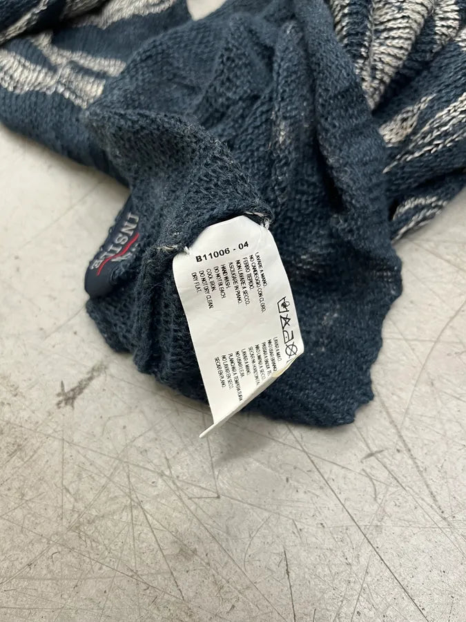 2000s Armani Wavy Smoke Navy Abstract Sweater PKBjkvi 9