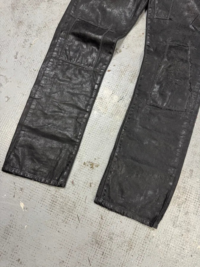 2000s Armani Waxed Black Denim Jeans xqCuKRr 7