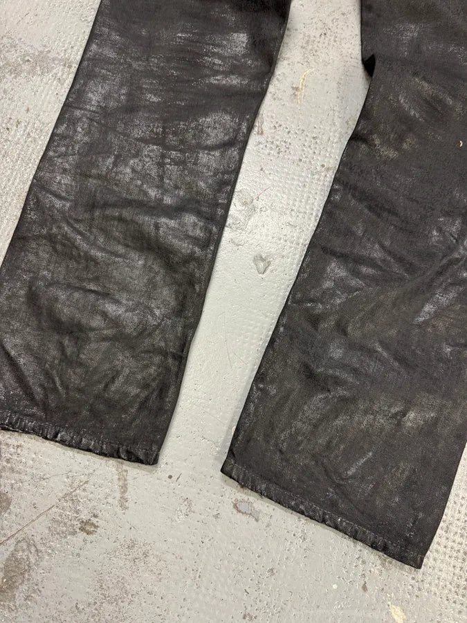 2000s Armani Waxed Black Denim Jeans xqCuKRr 8