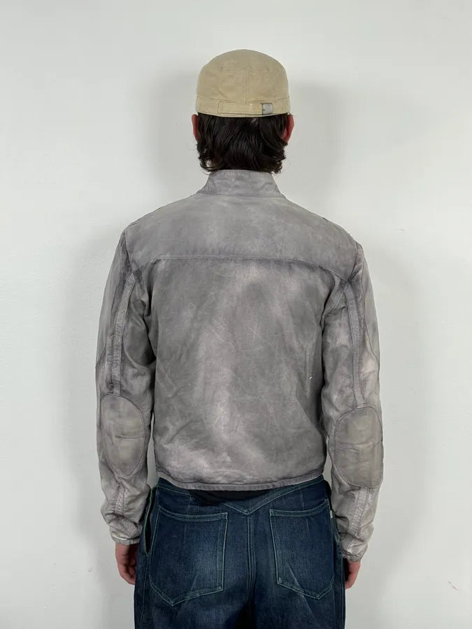 2000s Armani White & Grey Eroded Jacket qygKXXE 2