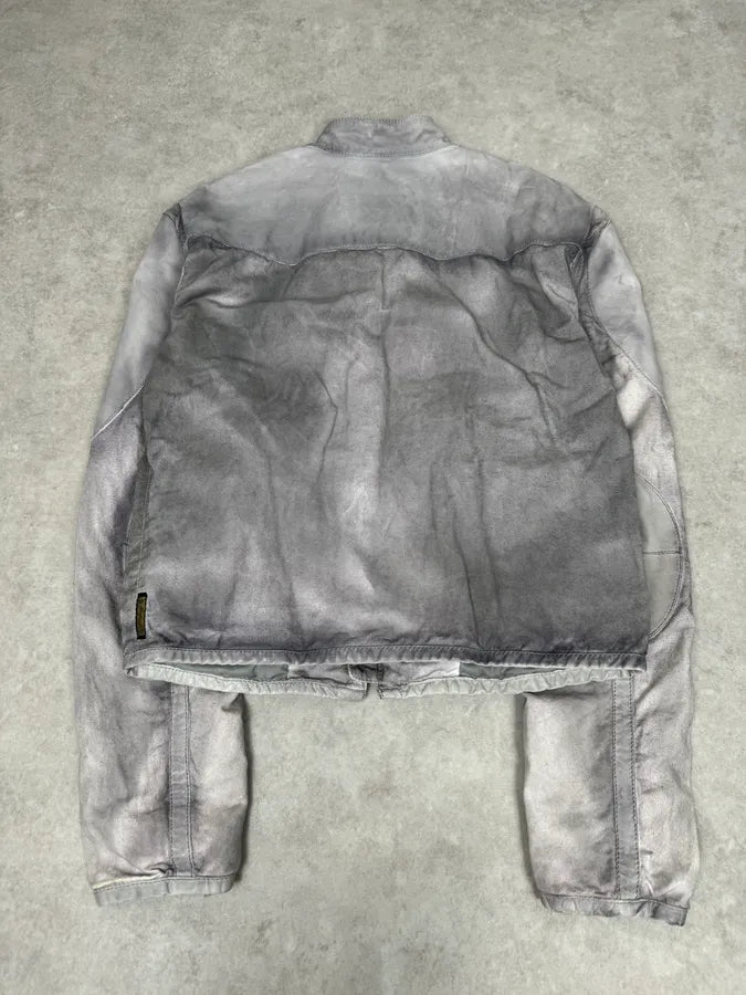 2000s Armani White & Grey Eroded Jacket qygKXXE 6