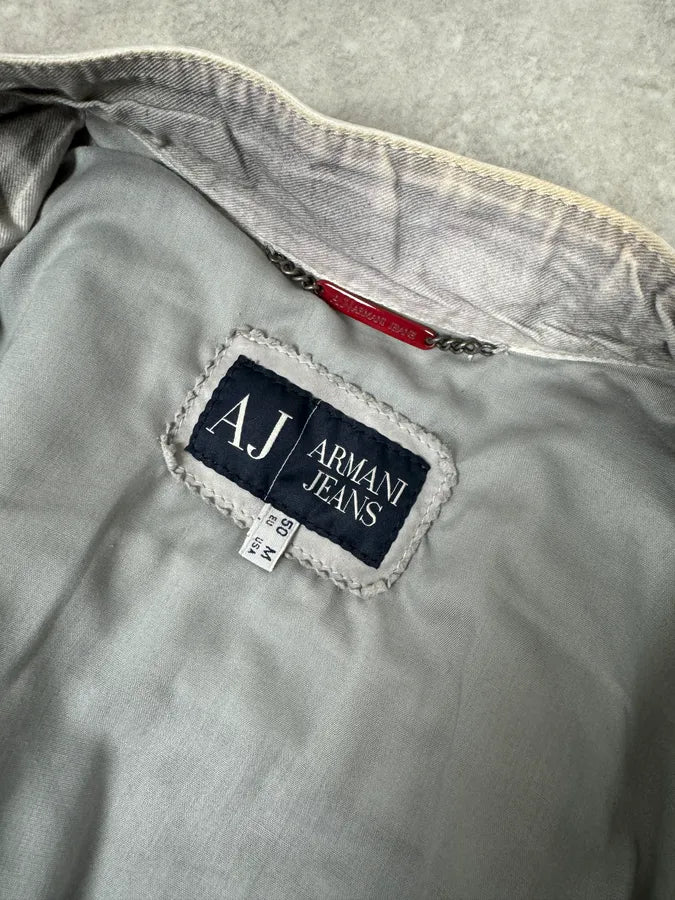 2000s Armani White & Grey Eroded Jacket qygKXXE 8