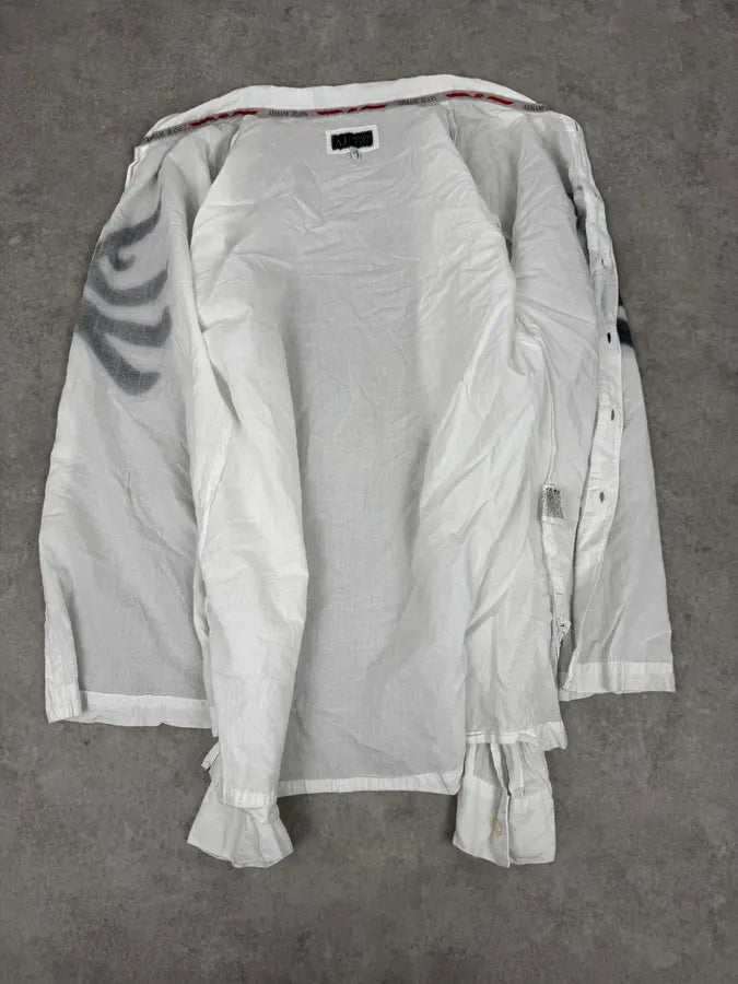 2000s Armani White Tagged Shirt nlspqFM 6