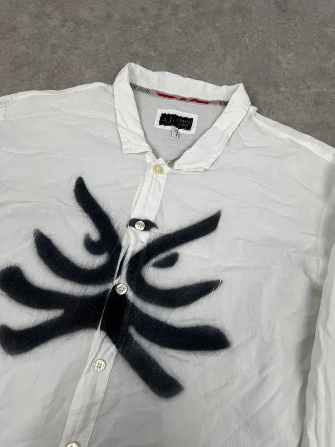 2000s Armani White Tagged Shirt nlspqFM 4
