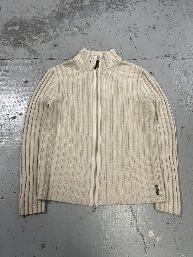 2000s Armani Wool Beige Zip-Up Sweater bAGFWKX 3