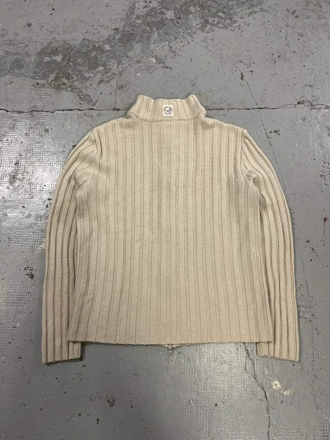 2000s Armani Wool Beige Zip-Up Sweater bAGFWKX 6
