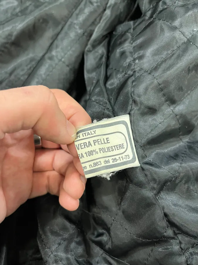 2000s Artisanal Black Vintage Leather Bomber CbFYXog 9