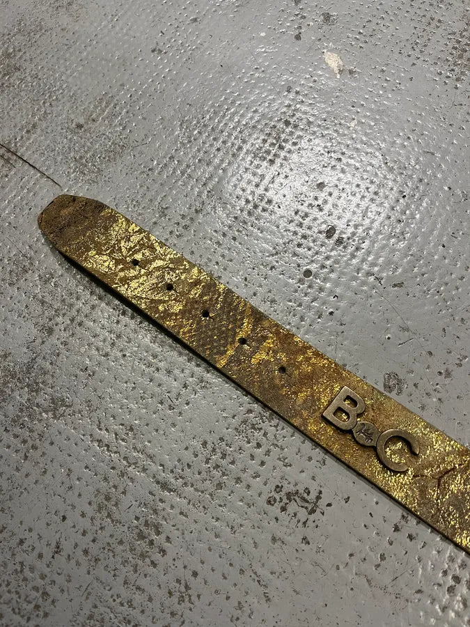 2000s Artisanal Crocodile Skin Buckle Leather Belt psiUSnu 6