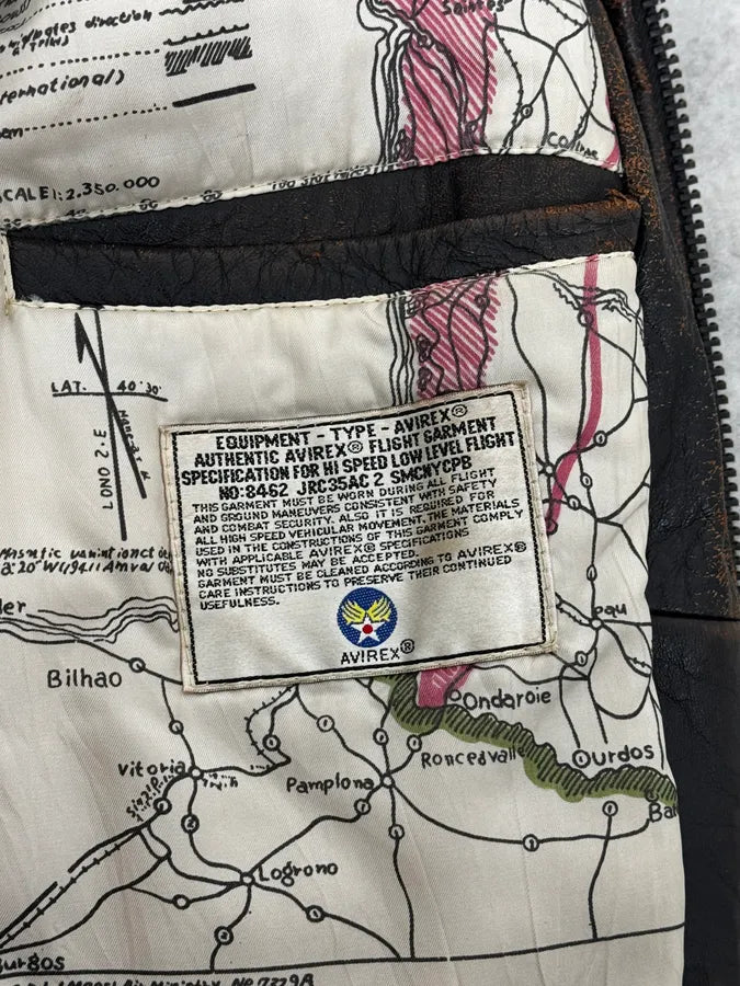 2000s Avirex Brown Pilot Aviator Bomber Jacket SoDOrBA 11