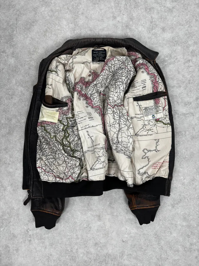 2000s Avirex Brown Pilot Aviator Bomber Jacket SoDOrBA 6