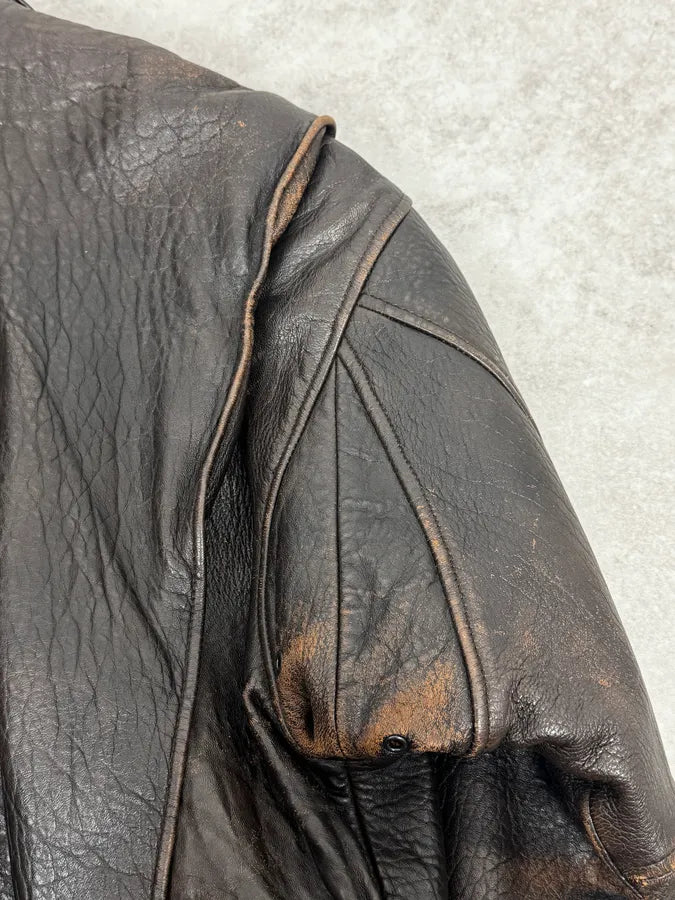 2000s Avirex Brown Pilot Aviator Bomber Jacket SoDOrBA 8