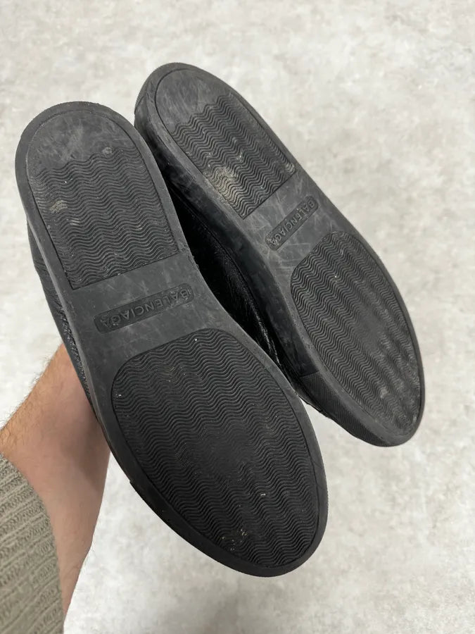 2000s Balenciaga Arena Black Cracked Leather High Sneakers XDuGODi 4
