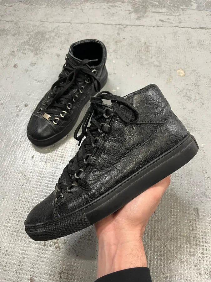 2000s Balenciaga Arena Grey Leather High-Top Sneakers UEuStrI 0
