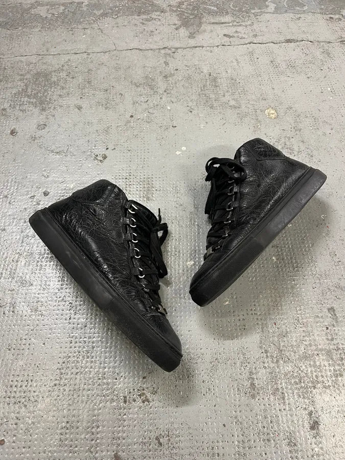 2000s Balenciaga Arena Grey Leather High-Top Sneakers UEuStrI 1
