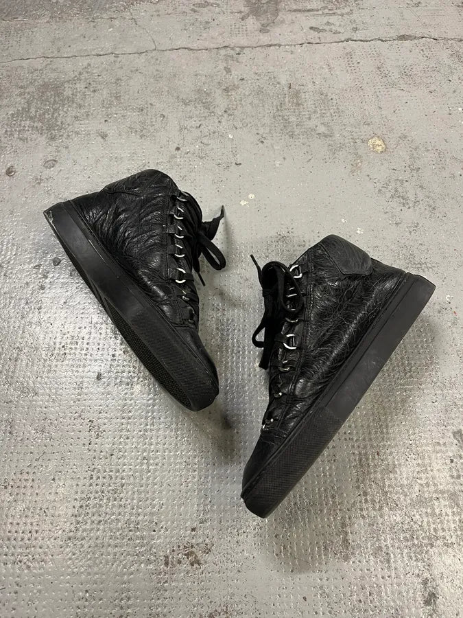 2000s Balenciaga Arena Grey Leather High-Top Sneakers UEuStrI 2