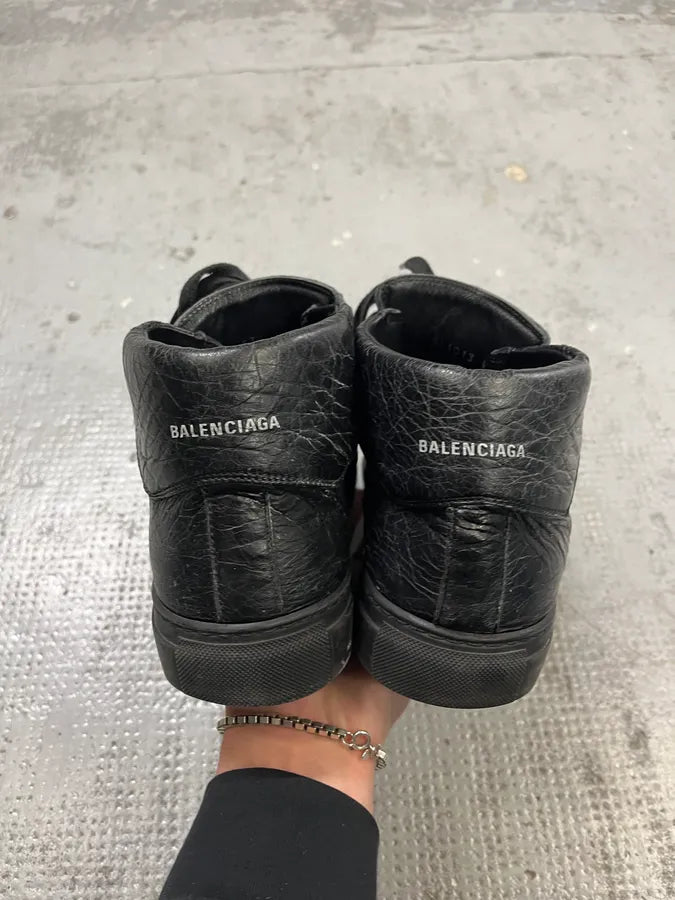 2000s Balenciaga Arena Grey Leather High-Top Sneakers UEuStrI 4