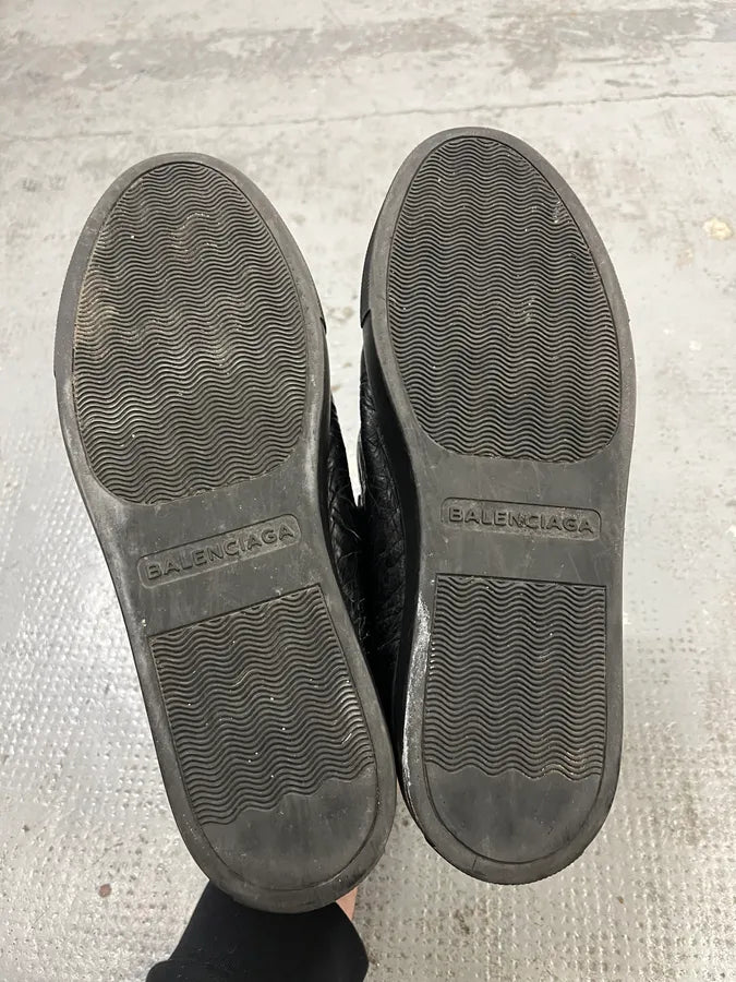 2000s Balenciaga Arena Grey Leather High-Top Sneakers UEuStrI 5
