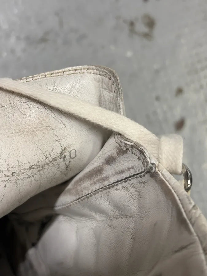 2000s Balenciaga Arena White Cracked Leather High Top Sneakers TGmwFYd 7