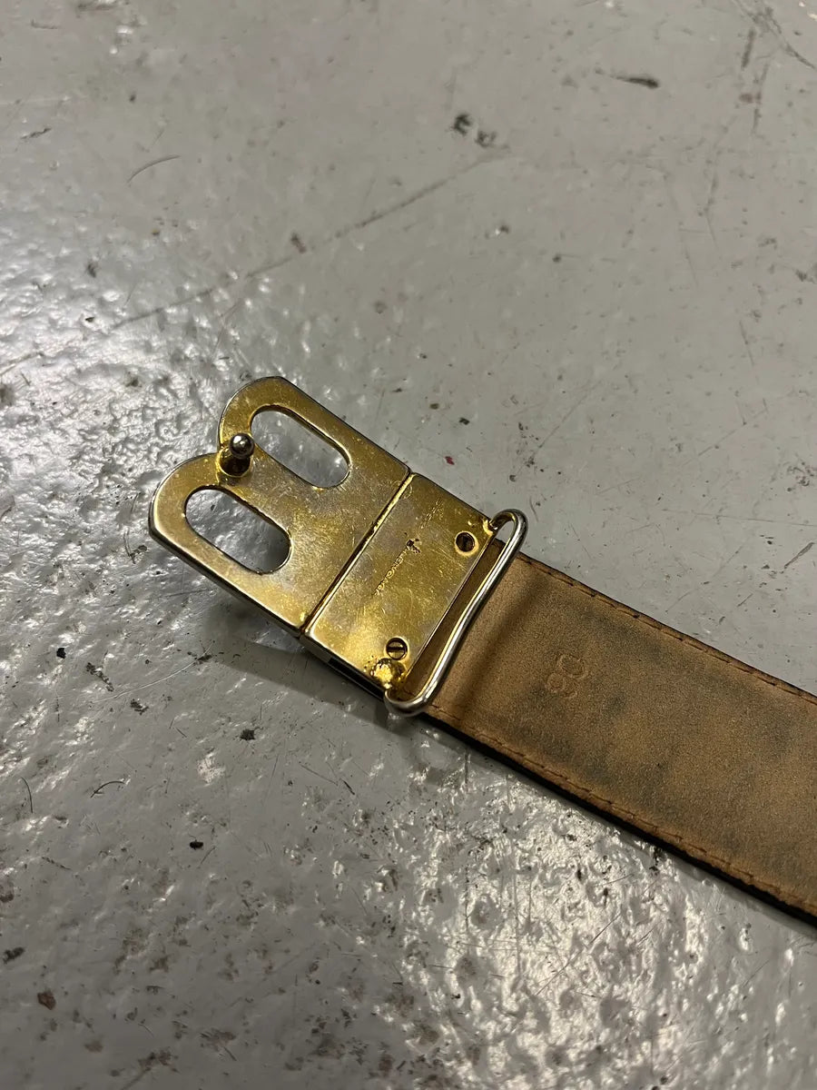 2000s Balenciaga Black Crocodile Effect Leather Belt HZekVmi 8