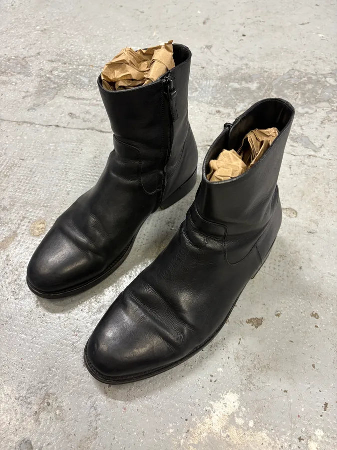 2000s Balenciaga Black Leather Ankle Boots (42eu/us8.5) ycPIZtS 2