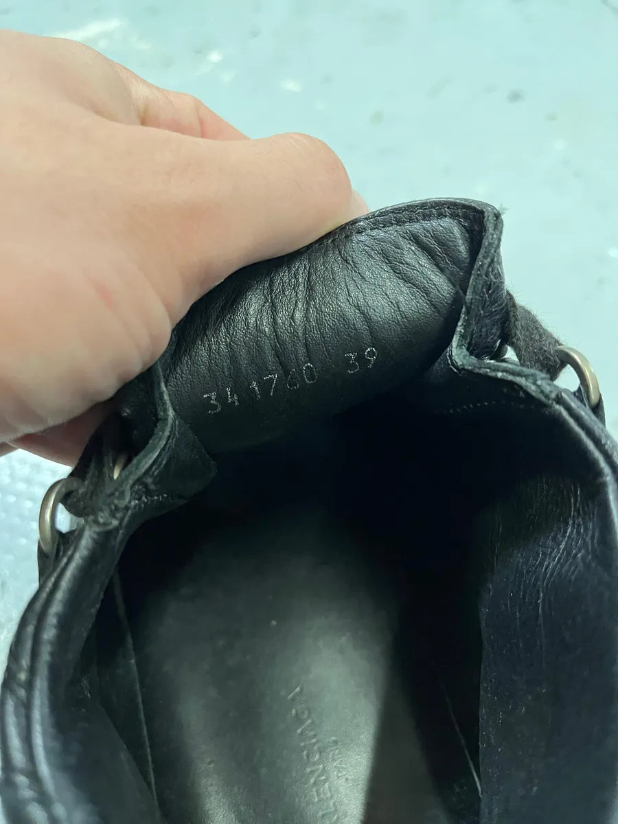 Balenciaga Arena Black Leather High-Top Sneakers cpTiYuU 6