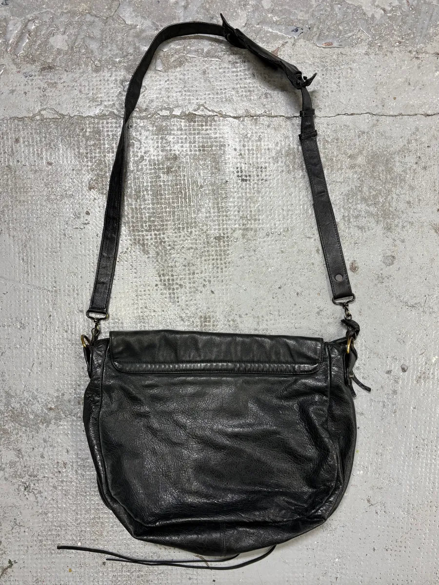2000s Balenciaga Black Leather Messenger Bag gZebpIT 4