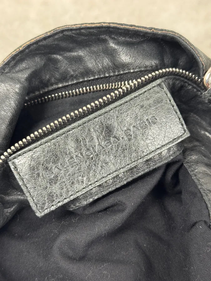 2000s Balenciaga City Black Leather Rope Backpack qtaTlms 13