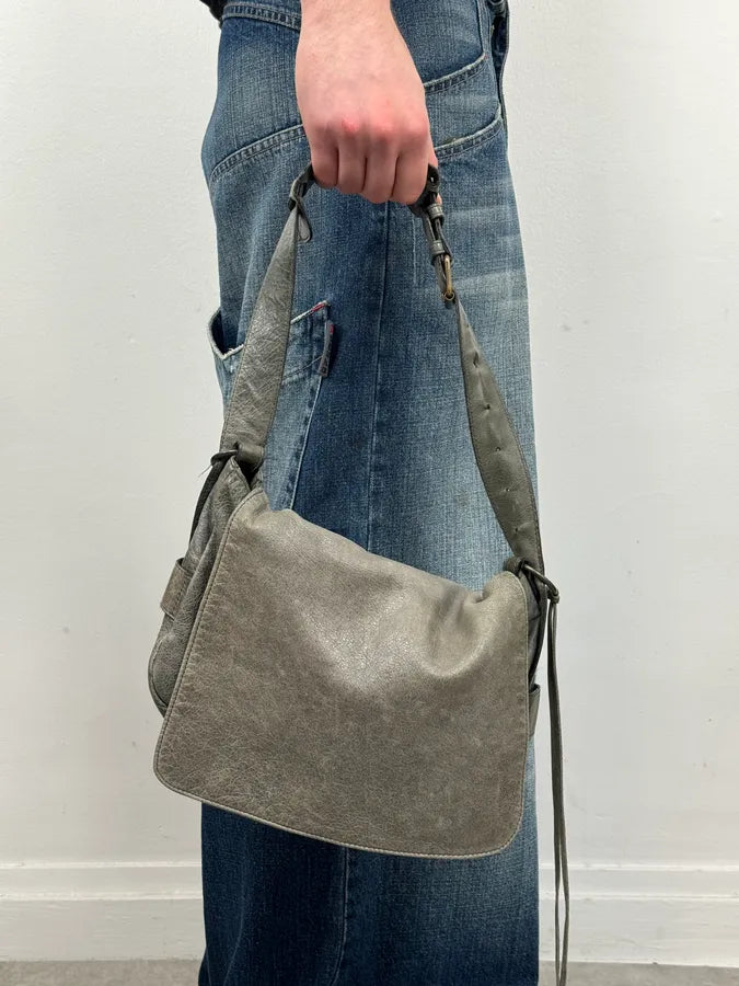2000s Balenciaga City Grey Leather Shoulder Bag YGQQZjp 3