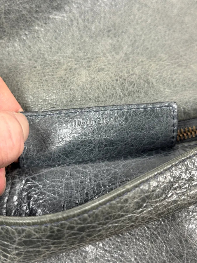 2000s Balenciaga City Grey Leather Shoulder Bag YGQQZjp 7