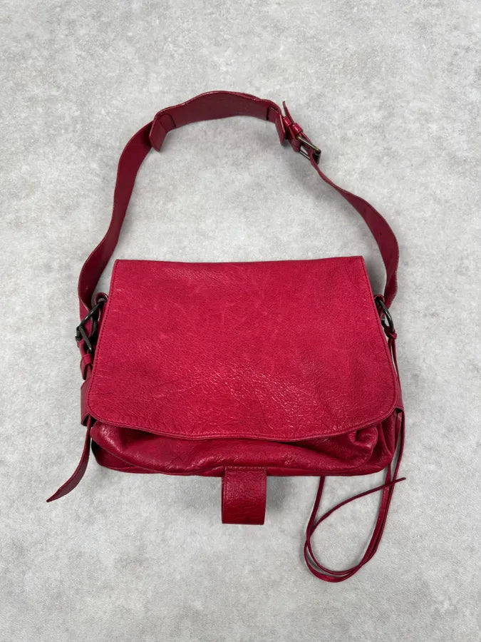 2000s Balenciaga City Red Leather Shoulder Bag atCkMqQ 0