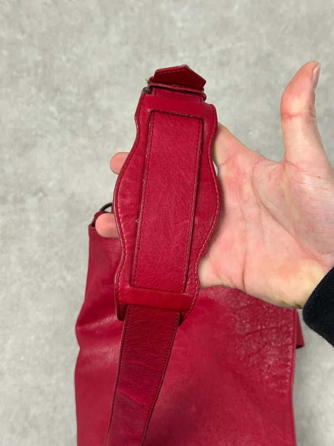 2000s Balenciaga City Red Leather Shoulder Bag atCkMqQ 12
