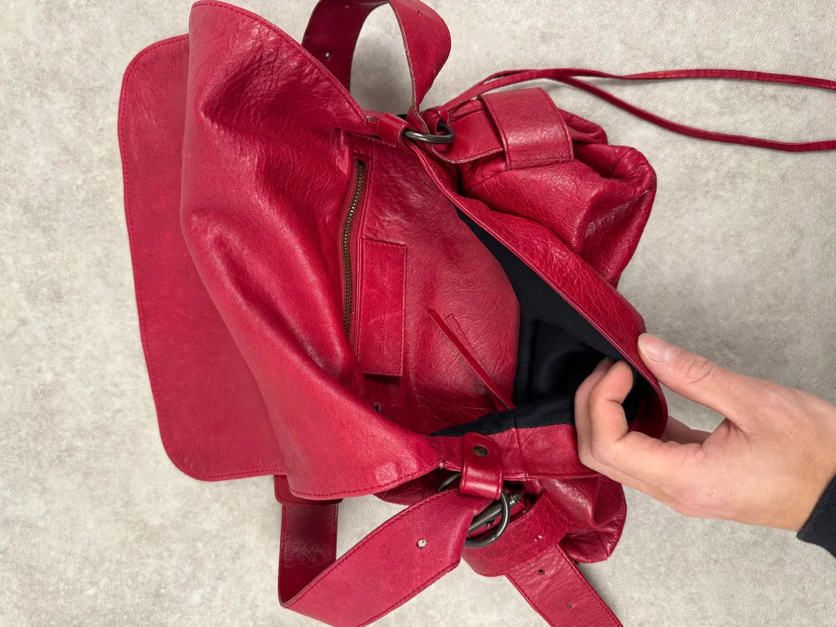 2000s Balenciaga City Red Leather Shoulder Bag atCkMqQ 9
