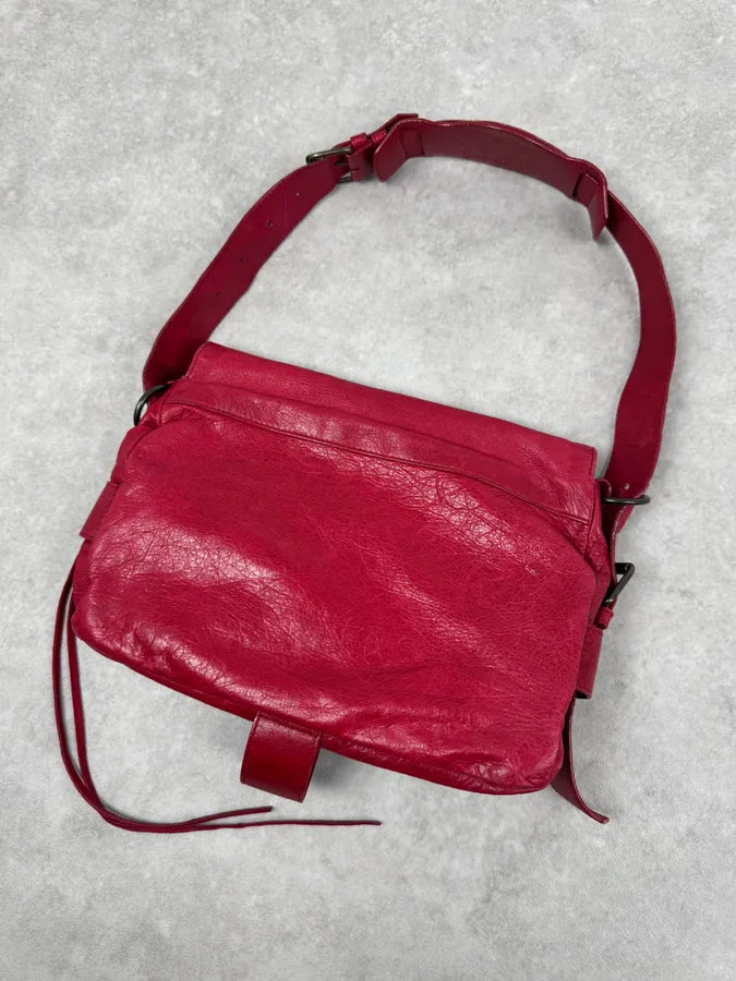 2000s Balenciaga City Red Leather Shoulder Bag atCkMqQ 10