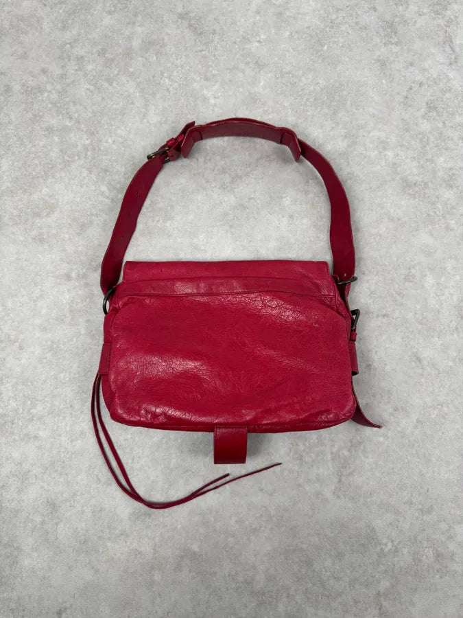 2000s Balenciaga City Red Leather Shoulder Bag atCkMqQ 11