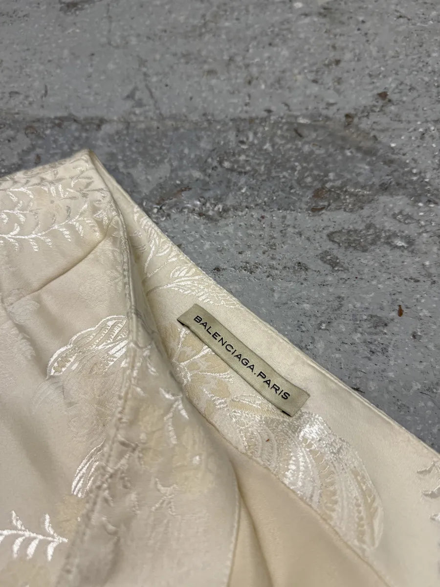 2000s Balenciaga Flowers Cream Beige Skirt uGNaNgQ 4