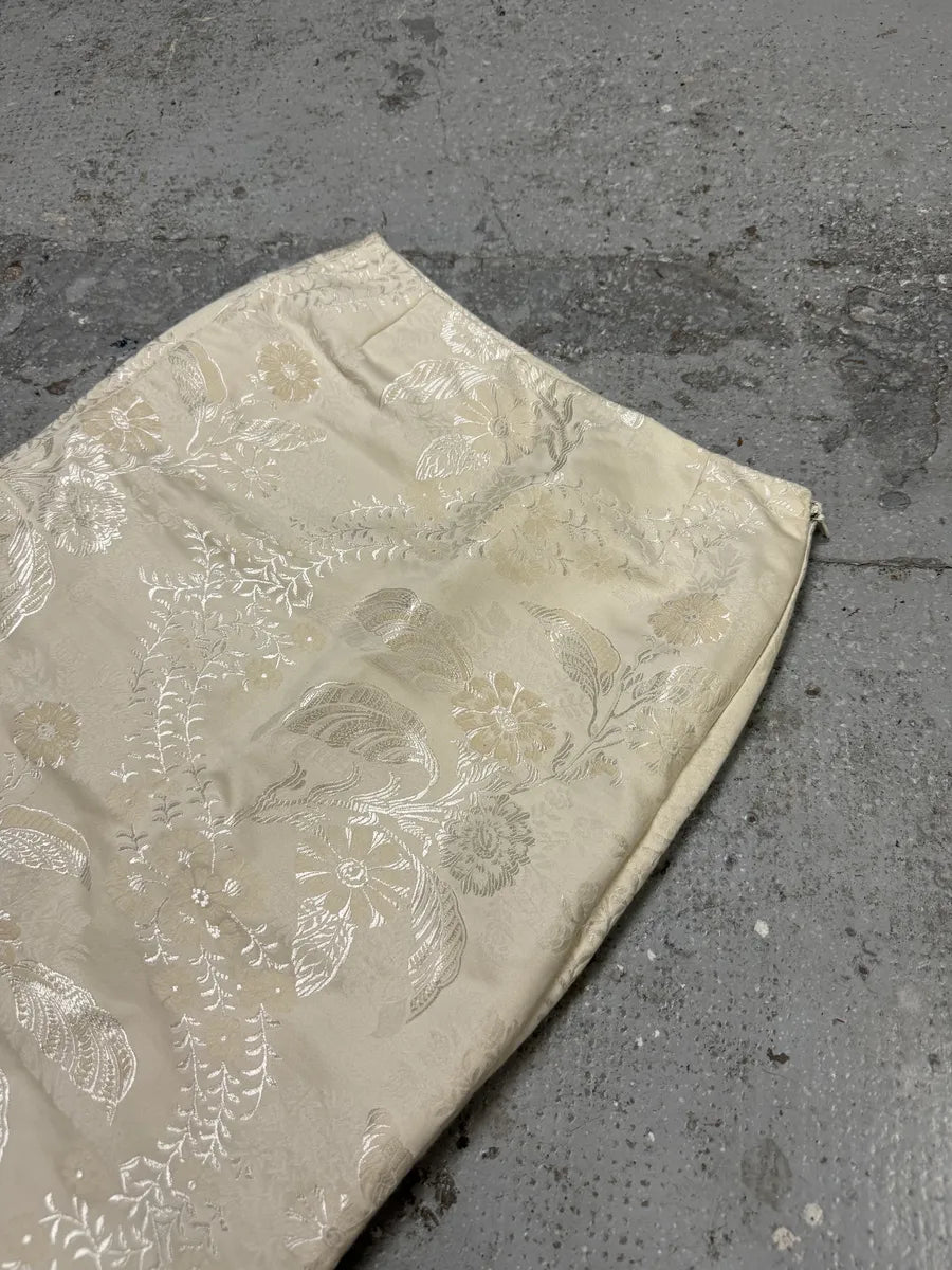 2000s Balenciaga Flowers Cream Beige Skirt uGNaNgQ 6