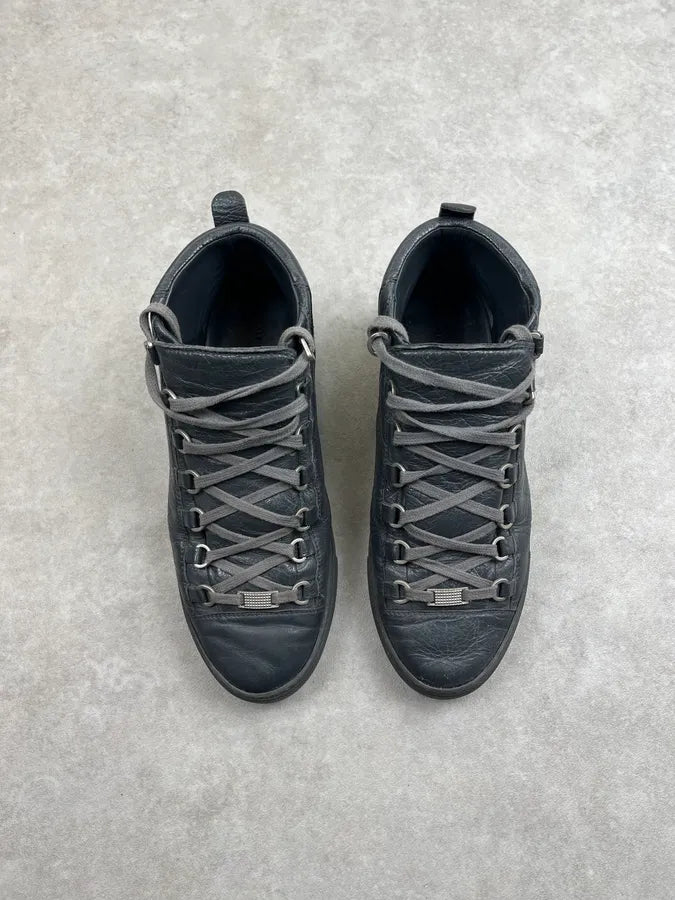 2000s Balenciaga Grey Arena High Leather Top Sneakers BeVZIGM 3