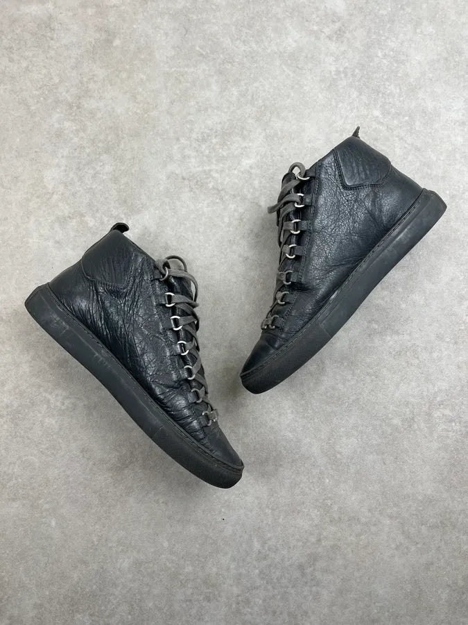 2000s Balenciaga Grey Arena High Leather Top Sneakers BeVZIGM 4