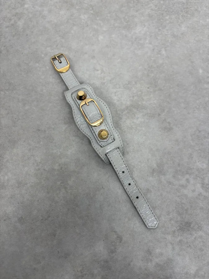 2000s Balenciaga Grey Leather City Bracelet LPKkXeO 3