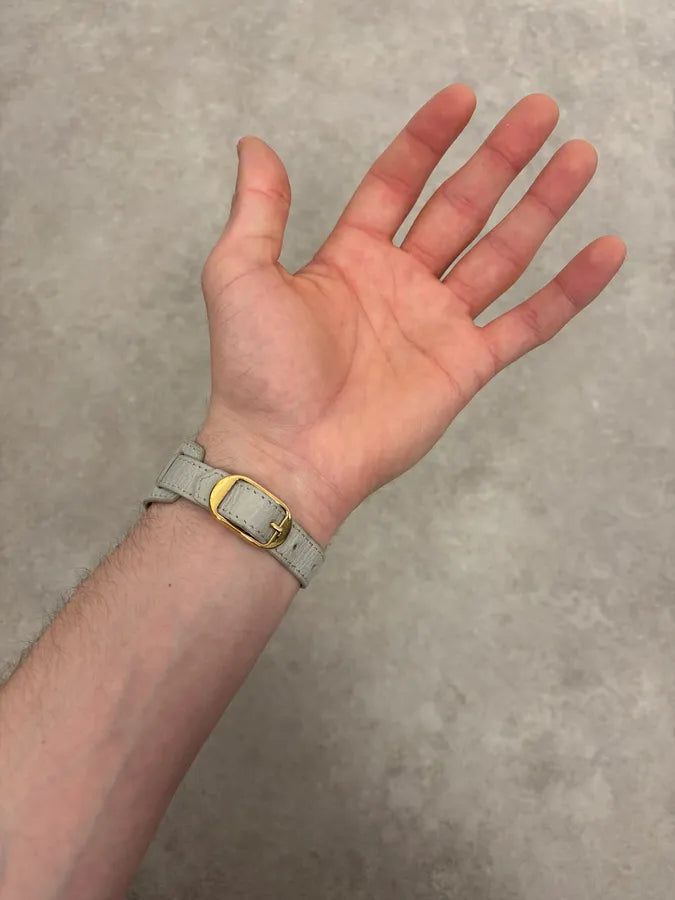 2000s Balenciaga Grey Leather City Bracelet LPKkXeO 1