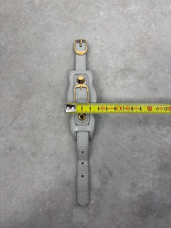 2000s Balenciaga Grey Leather City Bracelet LPKkXeO 7