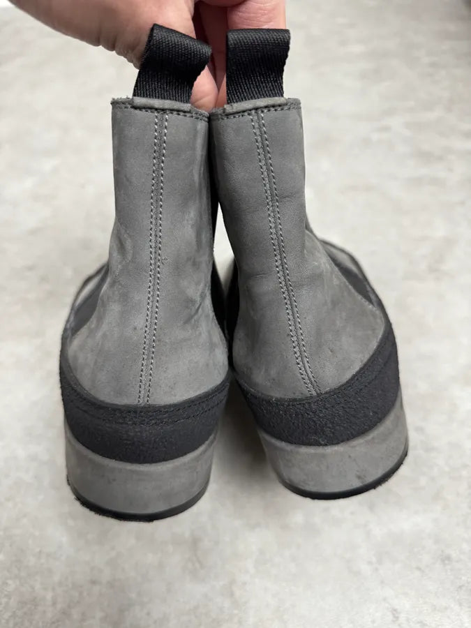 2000s Balenciaga Grey Pure Leather Boots anECeaW 4
