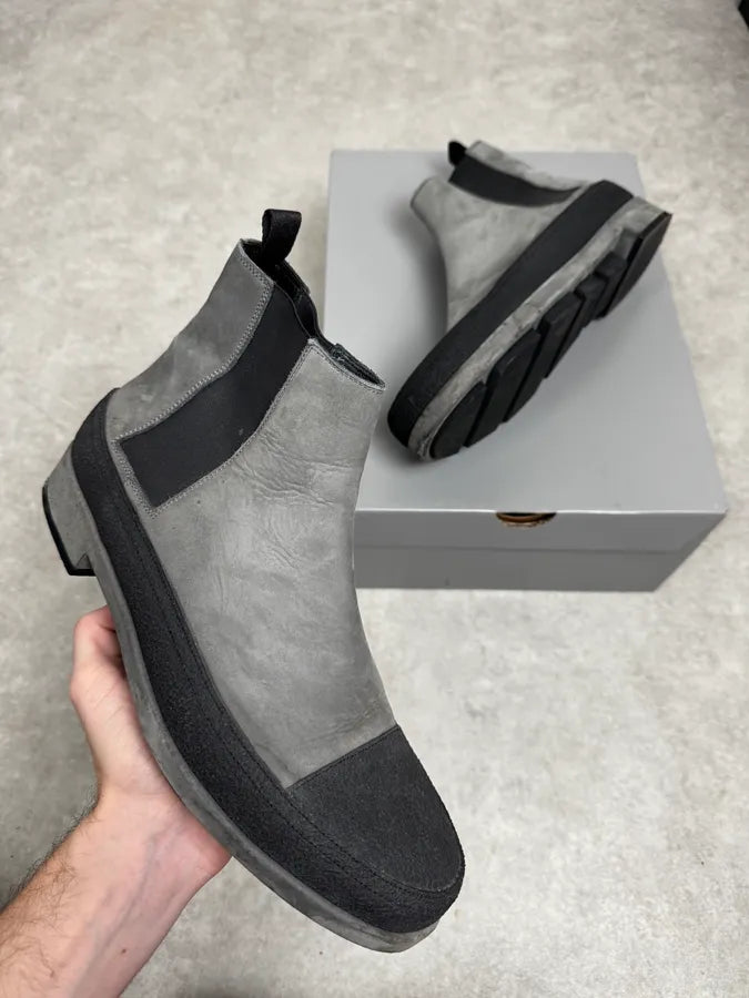 2000s Balenciaga Grey Pure Leather Boots anECeaW 0